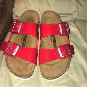 FINAL DROP 🔥NEW Red patent leather Birkenstocks